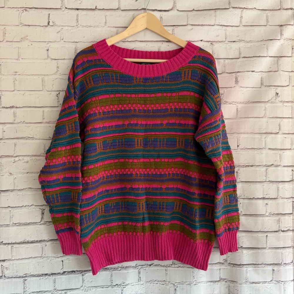 Wild‎ Fable Geometric Pattern Sweater in Pink Multi